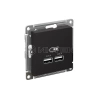 Розетка USB AtlasDesign тип A+A 5В 1х2.1А 2х1.05А механизм карбон Systeme Electric ATN001033 изображение, фото