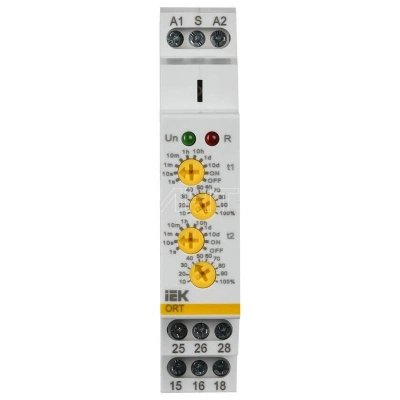 Реле времени ORT 2 контакта 12-240В AC/DC 2 уставки IEK ORT-2T-ACDC12-240V изображение, фото