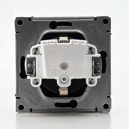 Розетка ArtGallery 16А с заземл. защ. шторки механизм карбон Systeme Electric GAL001045 изображение, фото